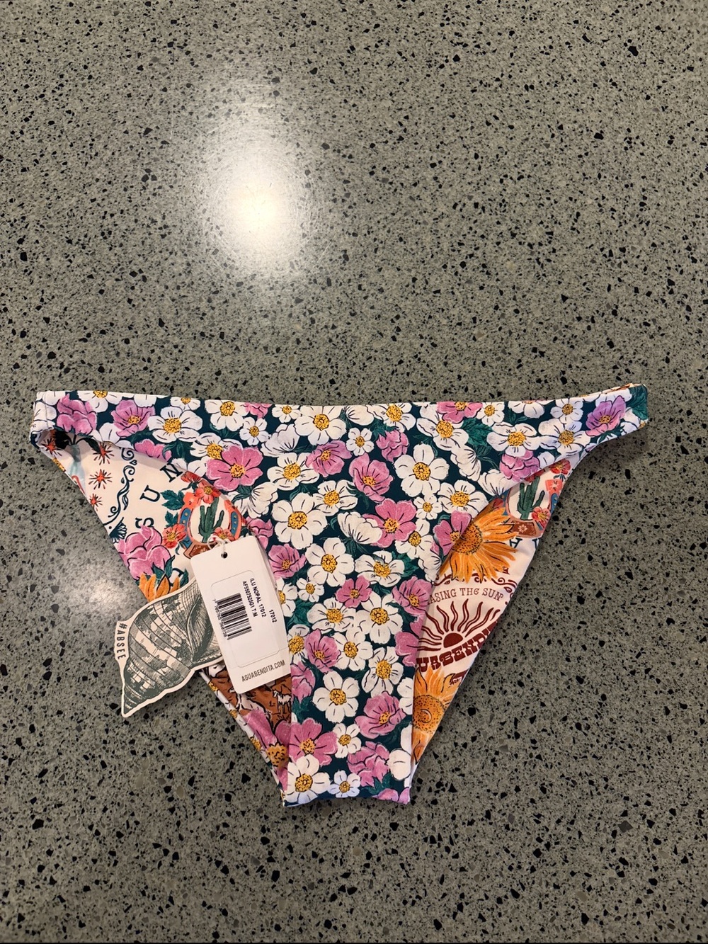 Agua Bendita Floral Mixed-Print Bikini Bottom